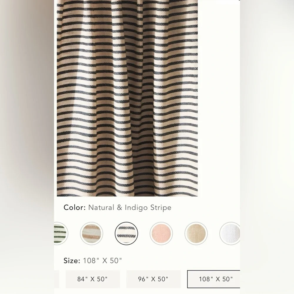 Anthropologie Lux Linen Blend Curtains, 50x84, NWT
